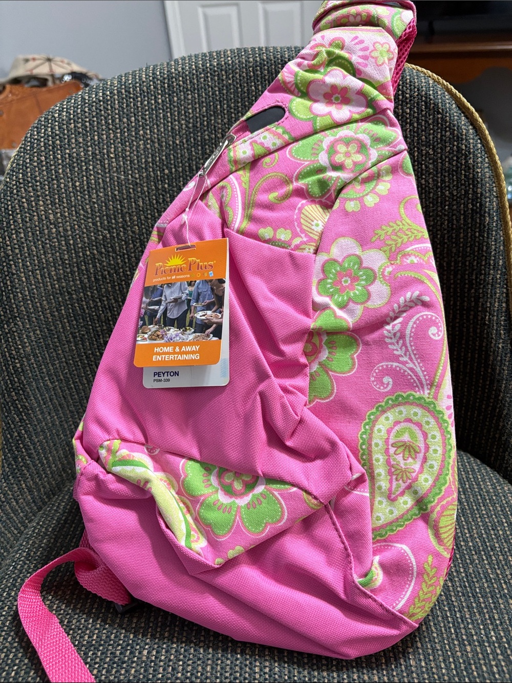 Peyton Pink Floral Paisley Sling Backpack